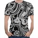 Men everyday wear holiday t-shirt, color block, 3D, graphic print round neck lamp, short sleeve