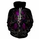 Women 3D Print Pullover Realistic Long Sleeve Hooded Jacket Blouse