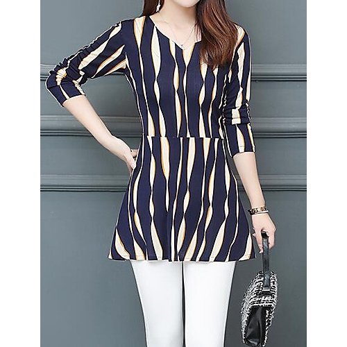 Women Basic T-shirt, color block