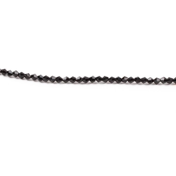 Beaded black crystal double-cone 38