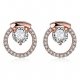 Female Water Zircon Moissan Stud Earrings Female Fashion Bridal Earrings Jewelry Alloy