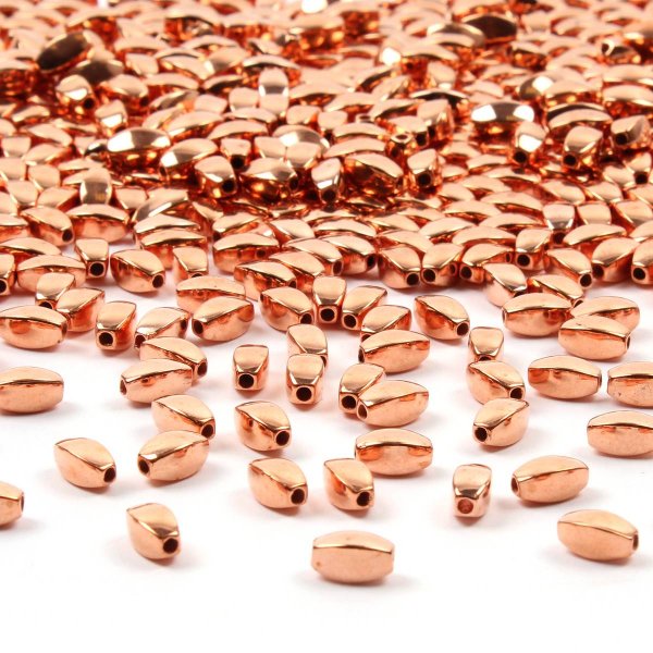 Copper curved oval beads 100 g