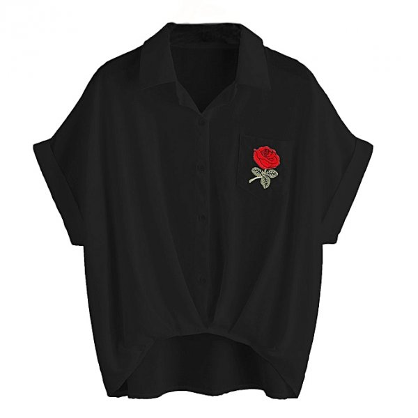 Women Tops Women Rose Shirt Short Sleeve T-Shirt Women T-Shirt