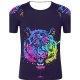 Men sports and chic, exaggerated large size cotton T-shirt, 3D, graphics, animal print round neck, short sleeves