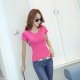 Women short - sleeved T-shirt - Women with tight Slim figure red