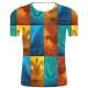 Men sports and chic, exaggerated large size cotton T-shirt, 3D, graphics, animal print round neck, short sleeves